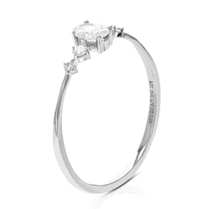 1/3 cttw Diamond Engagement Ring for Women, Round Lab Grown Diamond Engagement Ring in .925 Sterling Silver, Prong Setting