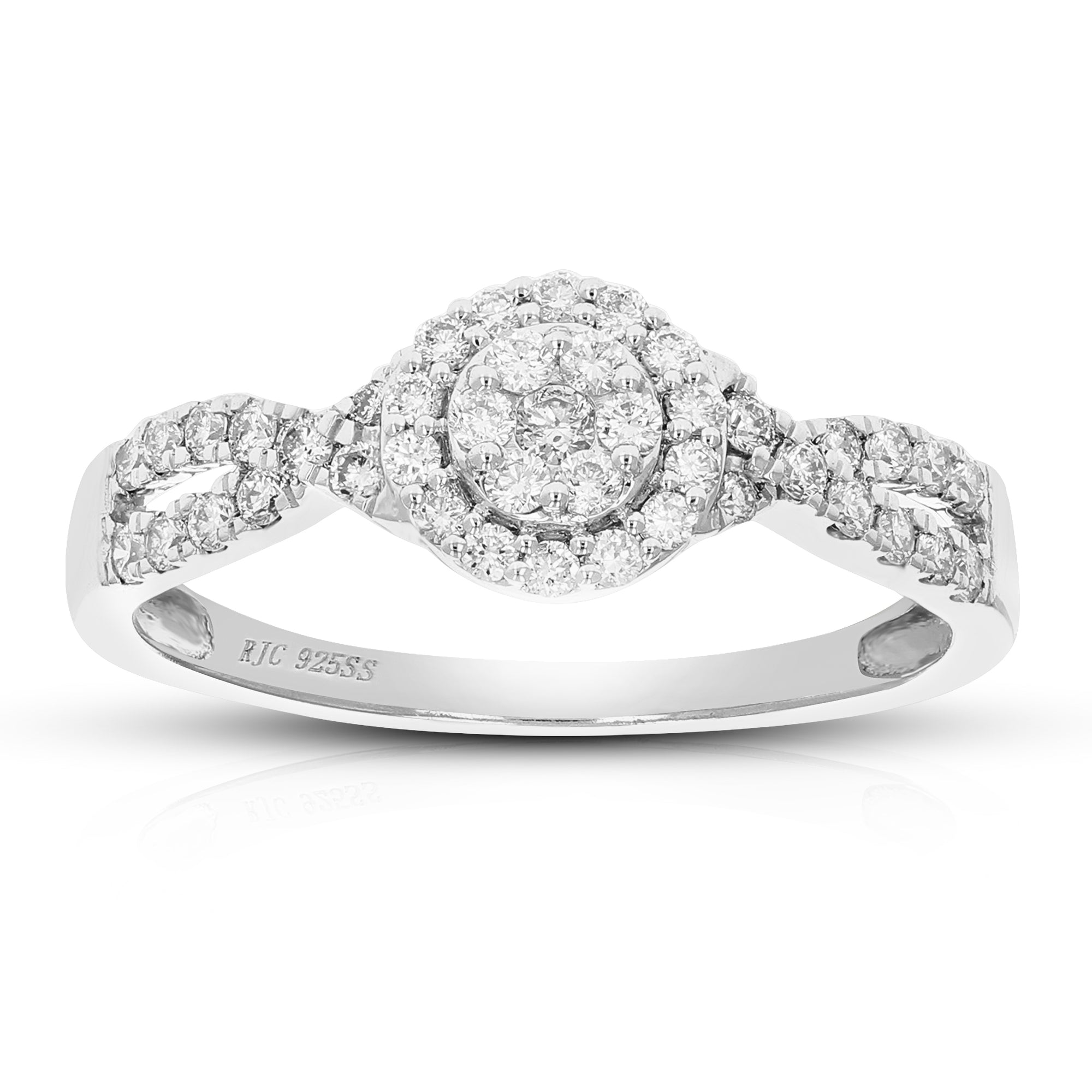 2/5 cttw Diamond Engagement Ring for Women, Round Lab Grown Diamond Ring in 0.925 Sterling Silver, Prong Setting, Size 6-8