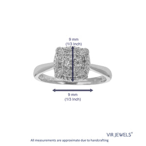 1/10 cttw Diamond Engagement Ring for Women, Round Lab Grown Diamond Ring in 0.925 Sterling Silver, Prong Setting, Size 6-8