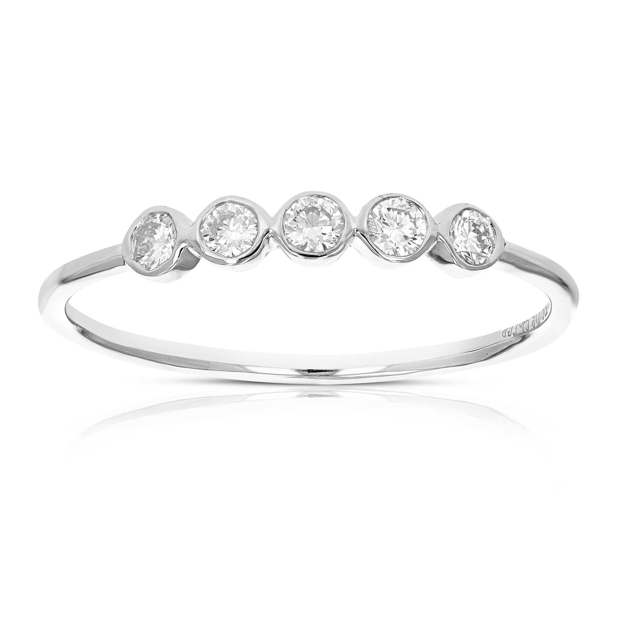 1/5 cttw Diamond Engagement Ring for Women, Round Lab Grown Diamond Engagement Ring in .925 Sterling Silver, Bezel Setting