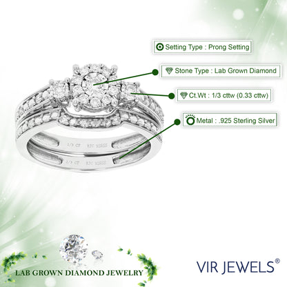 Three Stone Diamond Bridal Set