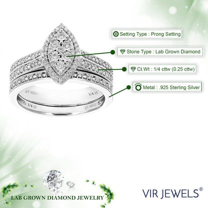 Marquise Cluster Diamond Bridal Set