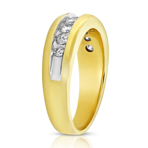 0.80 cttw Comfort Fit Diamond Wedding Band 14K Yellow Gold Channel Size 10