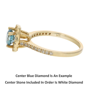 1.30 cttw IGI Certified Diamond Engagement Ring 14K White Gold Halo Prong Bridal