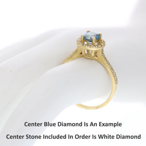 1.30 cttw IGI Certified Diamond Engagement Ring 14K White Gold Halo Prong Bridal