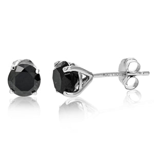 1.50 cttw Black Diamond Stud Earrings Martini Set 14K Gold