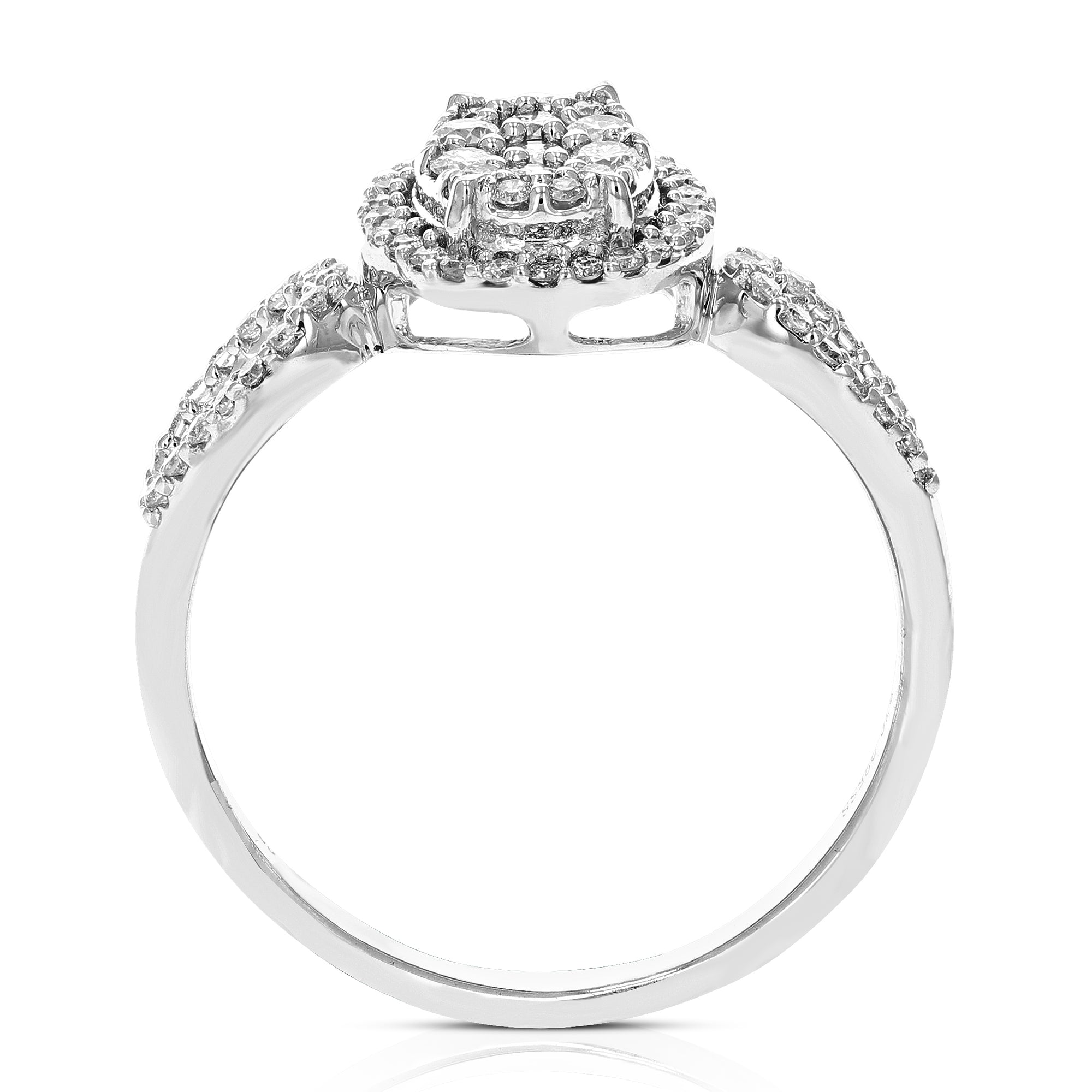 1/2 cttw Diamond Engagement Ring for Women, Round Lab Grown Diamond Ring in 0.925 Sterling Silver, Prong Setting, Size 6-8