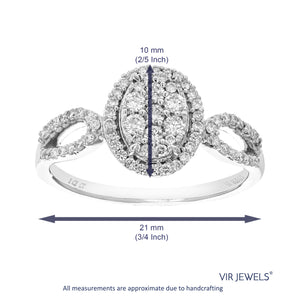 1/2 cttw Diamond Engagement Ring for Women, Round Lab Grown Diamond Ring in 0.925 Sterling Silver, Prong Setting, Size 6-8