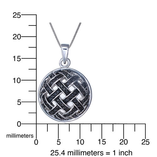 1/2 cttw Pendant Necklace, Black Diamond Pendant Necklace for Women in .925 Sterling Silver with Rhodium, 18 Inch Chain, Prong Setting