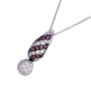 Pendant Necklace, Fashion Rhodium Plated Brass Pendant Necklace for Women in .925 Sterling Silver with 18 Inch Chain