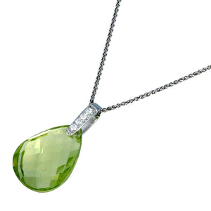 6 cttw Lemon Quartz Pendant Pear Shape .925 Sterling Silver