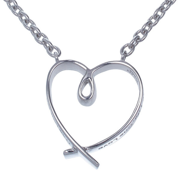 Pendant Necklace, Heart Pendant Necklace for Women in .925 Sterling Silver with 18 Inch Chain