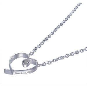 Pendant Necklace, Heart Pendant Necklace for Women in .925 Sterling Silver with 18 Inch Chain