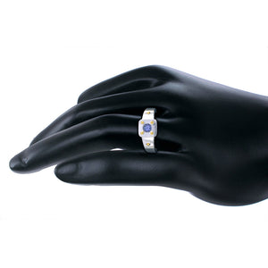 1/4 cttw Tanzanite Ring in .925 Sterling Silver with Rhodium Round Plating Shape