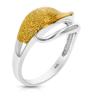 Yellow Gold Plated over .925 Sterling Silver Fashion Ring with Shiny Finish