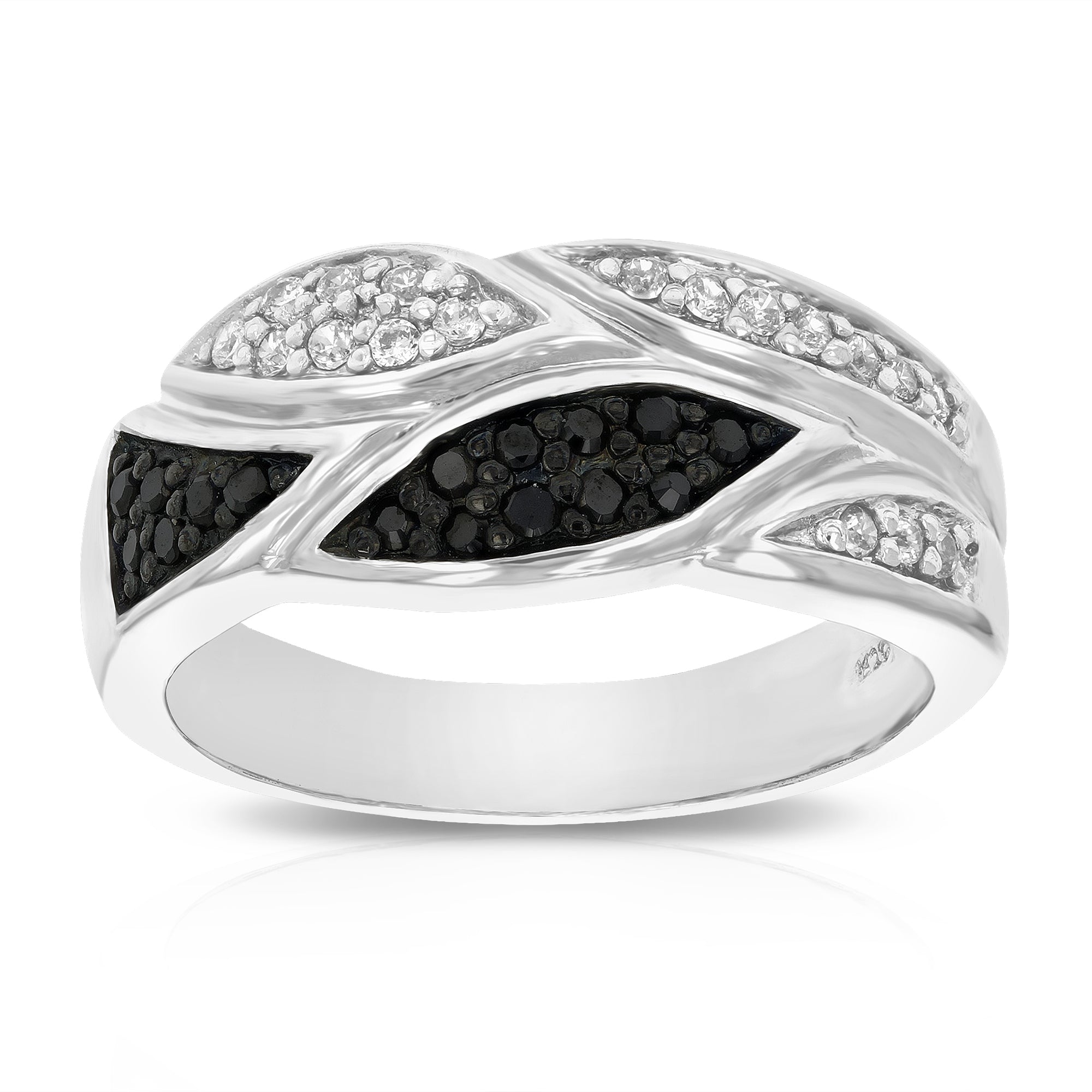 Sterling Silver Black Diamond Ring (1/3 cttw) Size 7