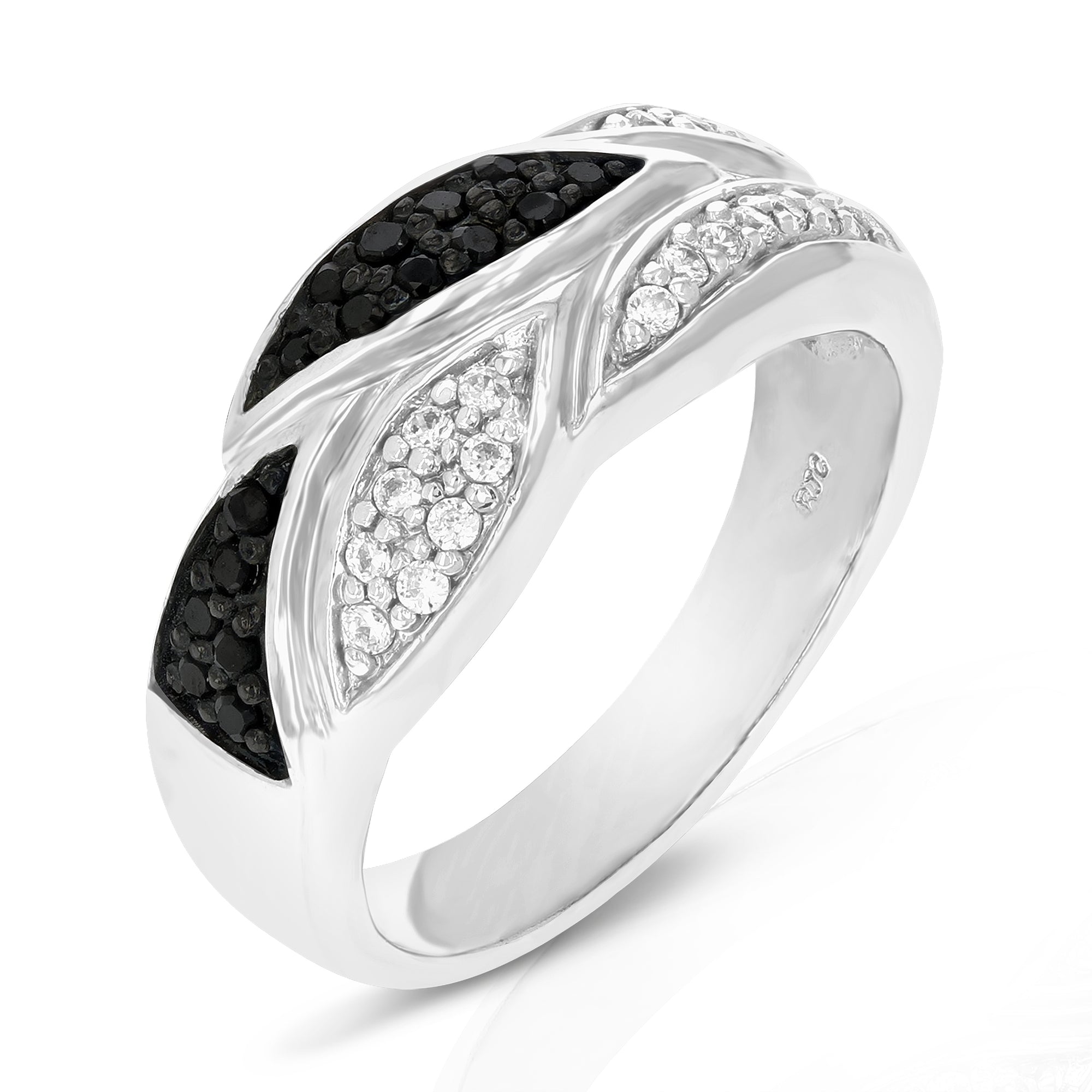 Sterling Silver Black Diamond Ring (1/3 cttw) Size 7