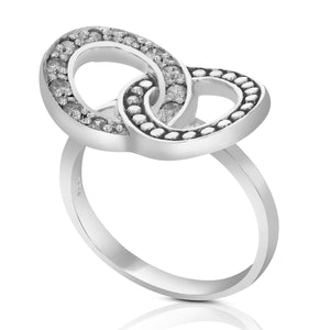 1/4 cttw Diamond Ring in .925 Sterling Silver with Rhodium Round Prong Set