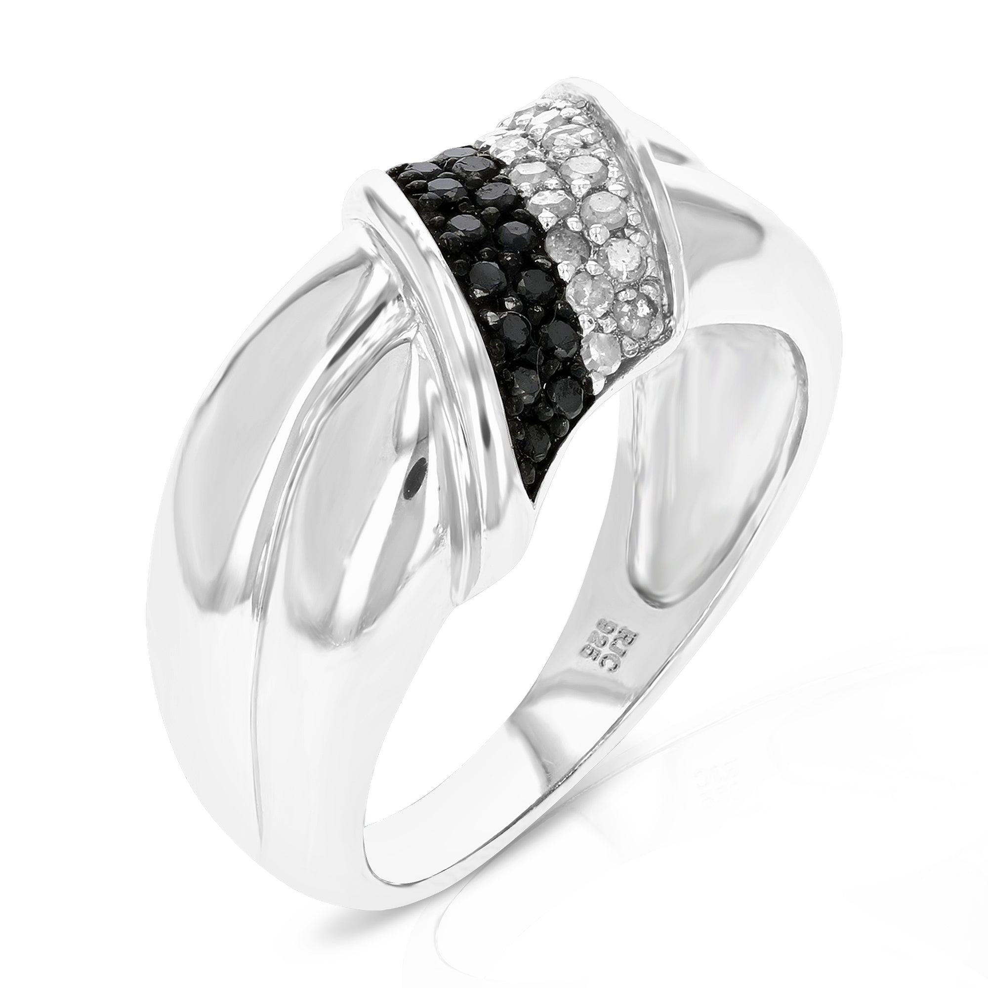 Sterling Silver Black Diamond Ring (0.30 cttw) Size 7