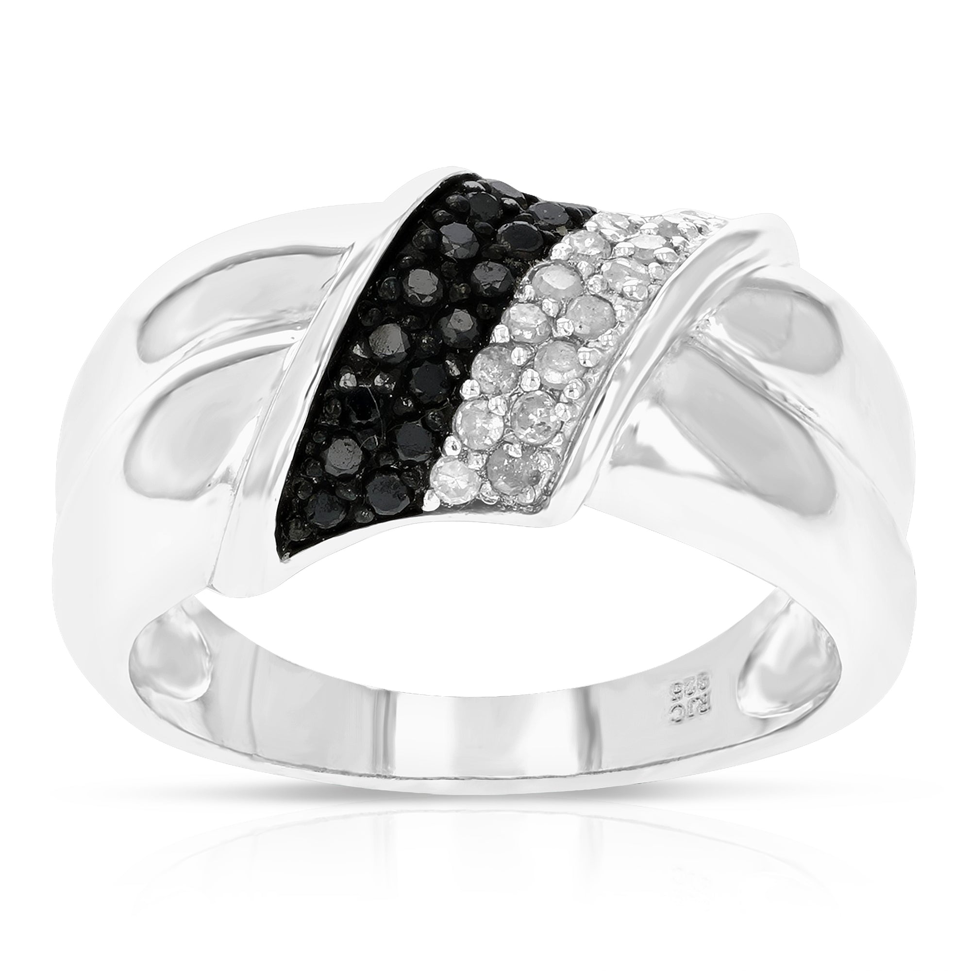Sterling Silver Black Diamond Ring (0.30 cttw) Size 7