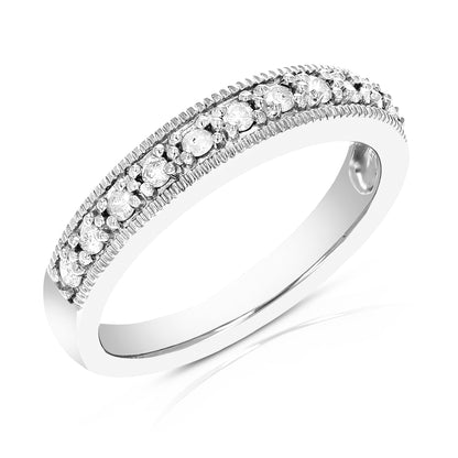 Milgrain Diamond Wedding Band