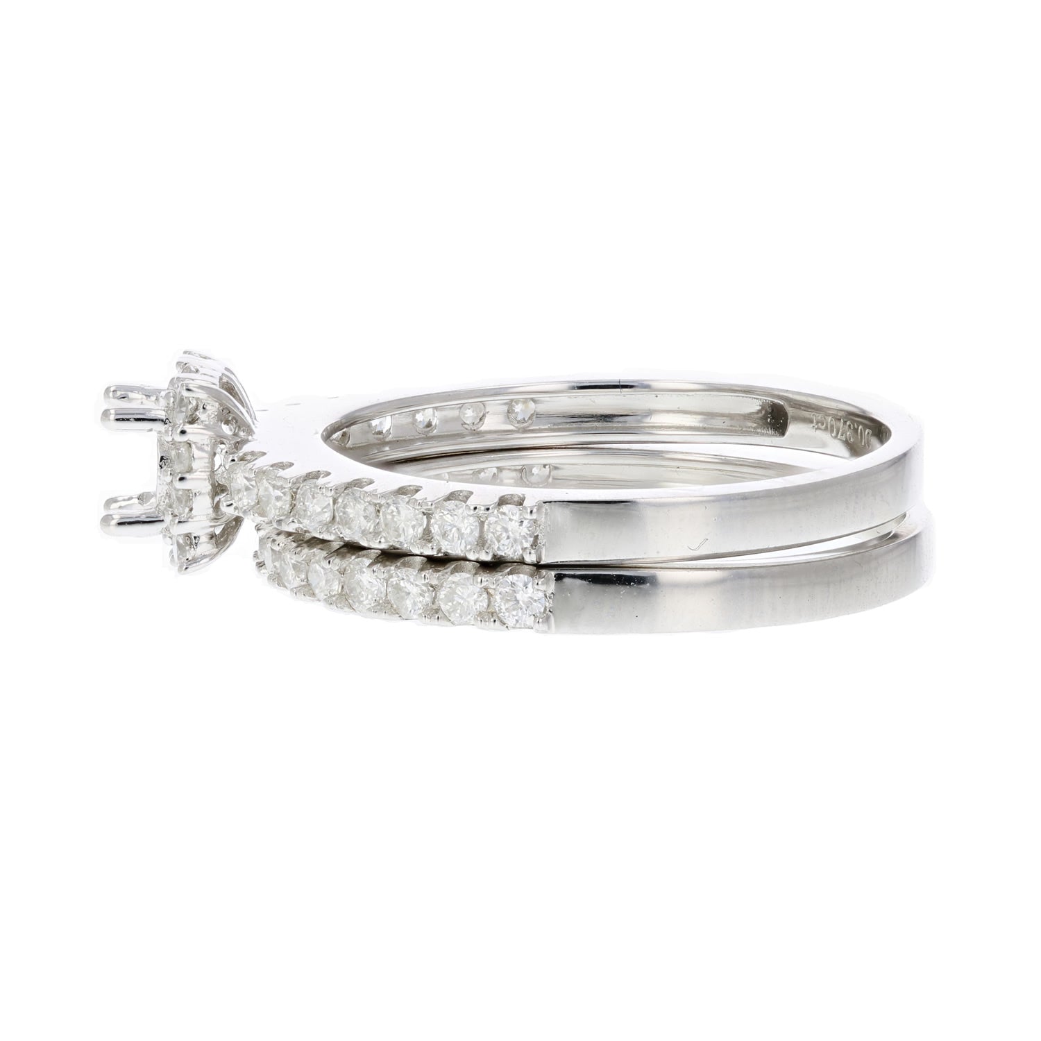 2/3 cttw Diamond Semi Mount Bridal Set .925 Sterling Silver Wedding Size 7