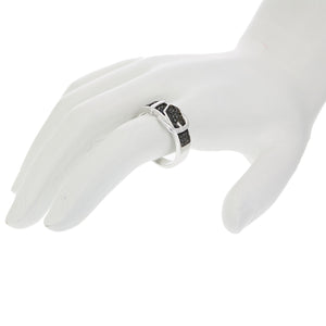 1/4 cttw Black Diamond Buckle Ring .925 Sterling Silver with Black Rhodium
