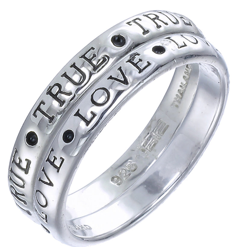 TRUE LOVE Fashion Ring Set in .925 Sterling Silver with Rhodium Plating