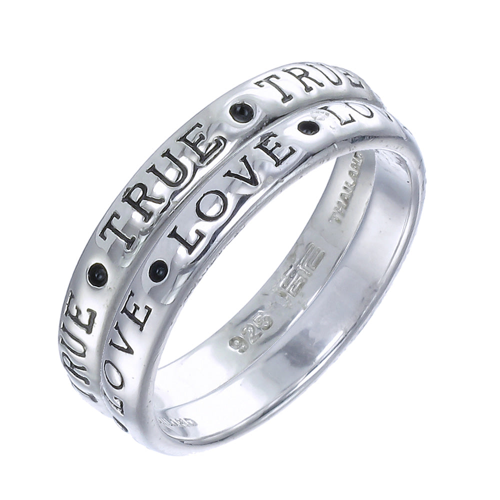 TRUE LOVE Fashion Ring Set in .925 Sterling Silver with Rhodium Plating