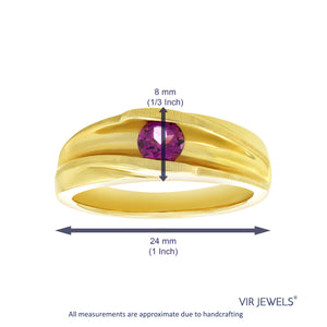 1/2 cttw Men's Rhodolite Solitaire Engagement Ring 14K Yellow Gold Size 11