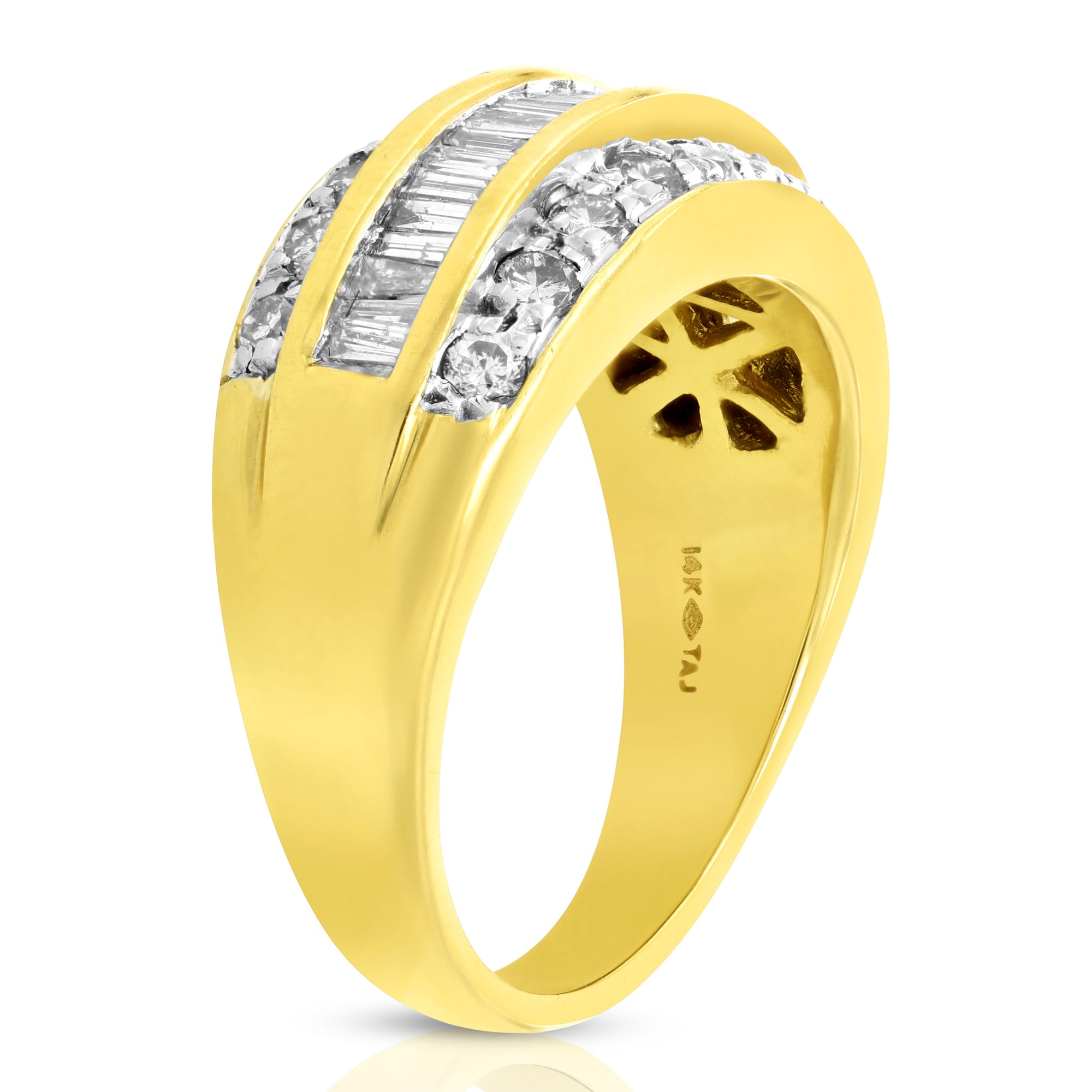 1 cttw Diamond Wedding Band 14K Yellow Gold Bridal Engagement Ring Size 6