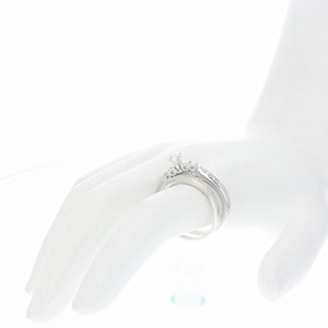 1/2 cttw Diamond Semi Mount Bridal Set .925 Sterling Silver Wedding Size 7