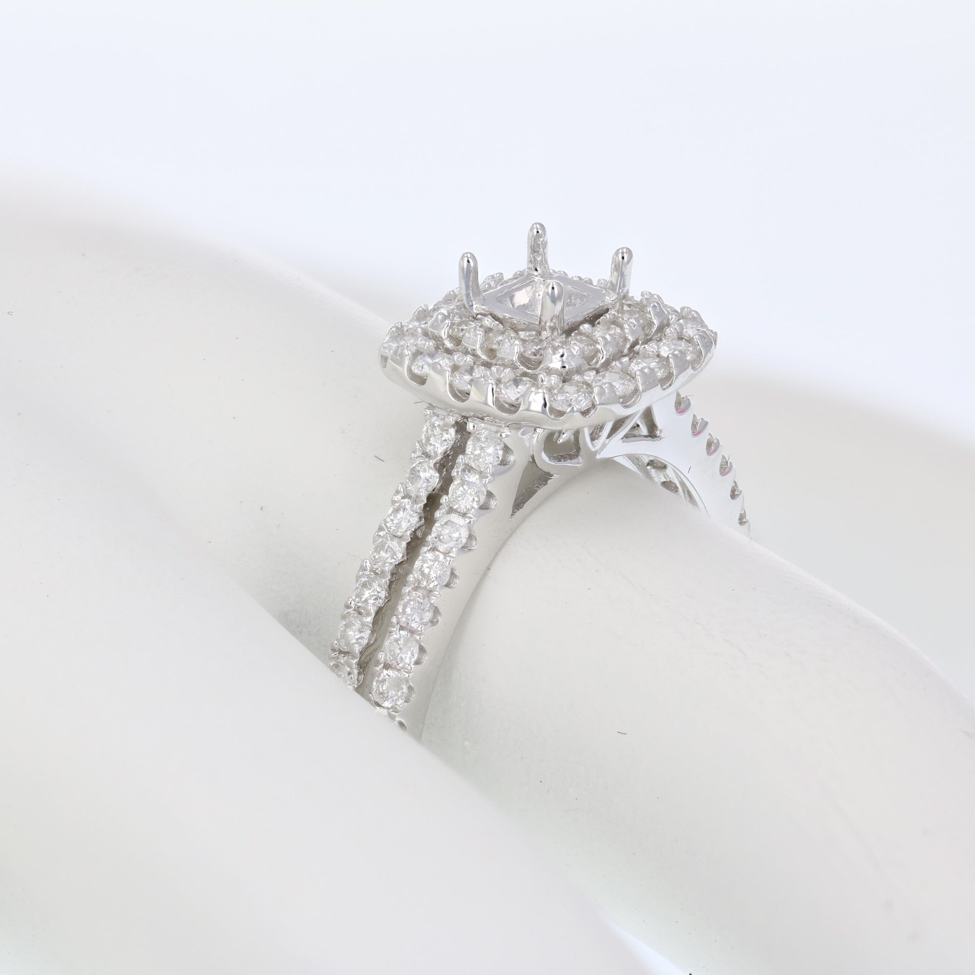 2/3 cttw Diamond Semi Mount Engagement Ring .925 Sterling Silver Size 7