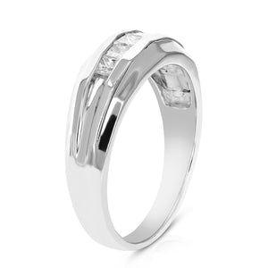 1/2 cttw Men's 5 Stone Princess Diamond Engagement Ring Platinum SI Clarity Size 10