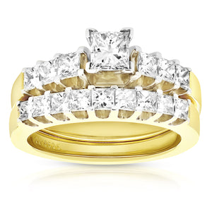 2 cttw 18K Gold SI Diamond Bridal Set Size 7