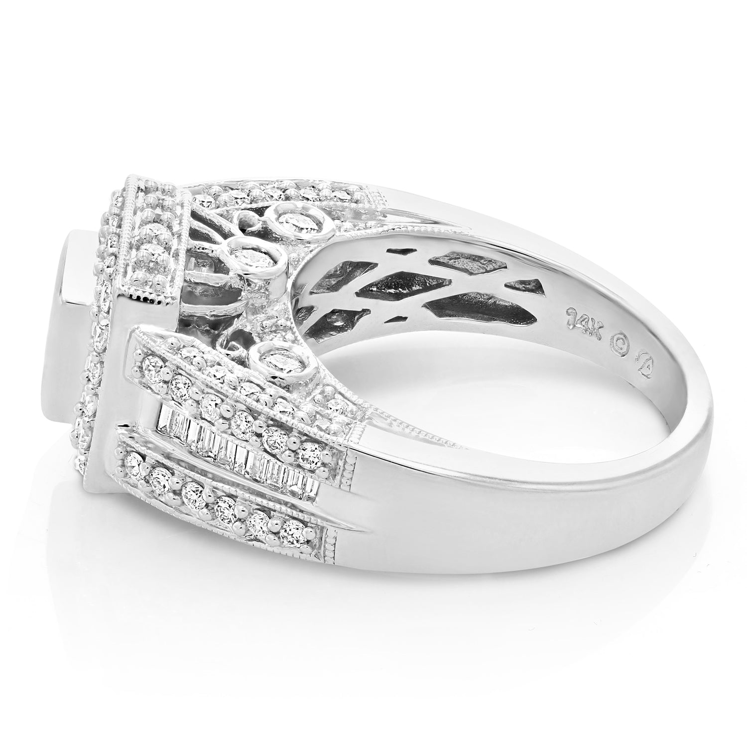 1.65 cttw Diamond Engagement Ring 14K White Gold Wedding Bridal Size 7