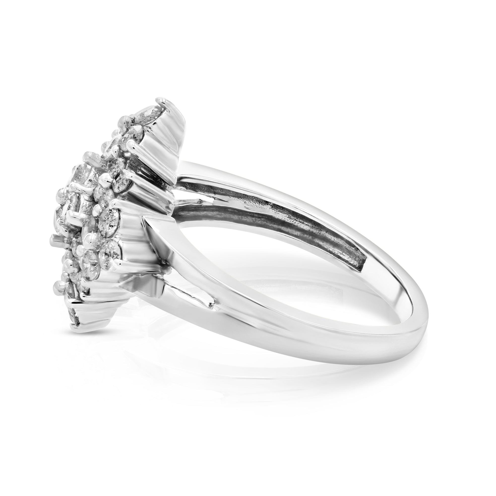 3/4 cttw Diamond Cocktail Ring 10K White Gold Wedding Engagement Size 7
