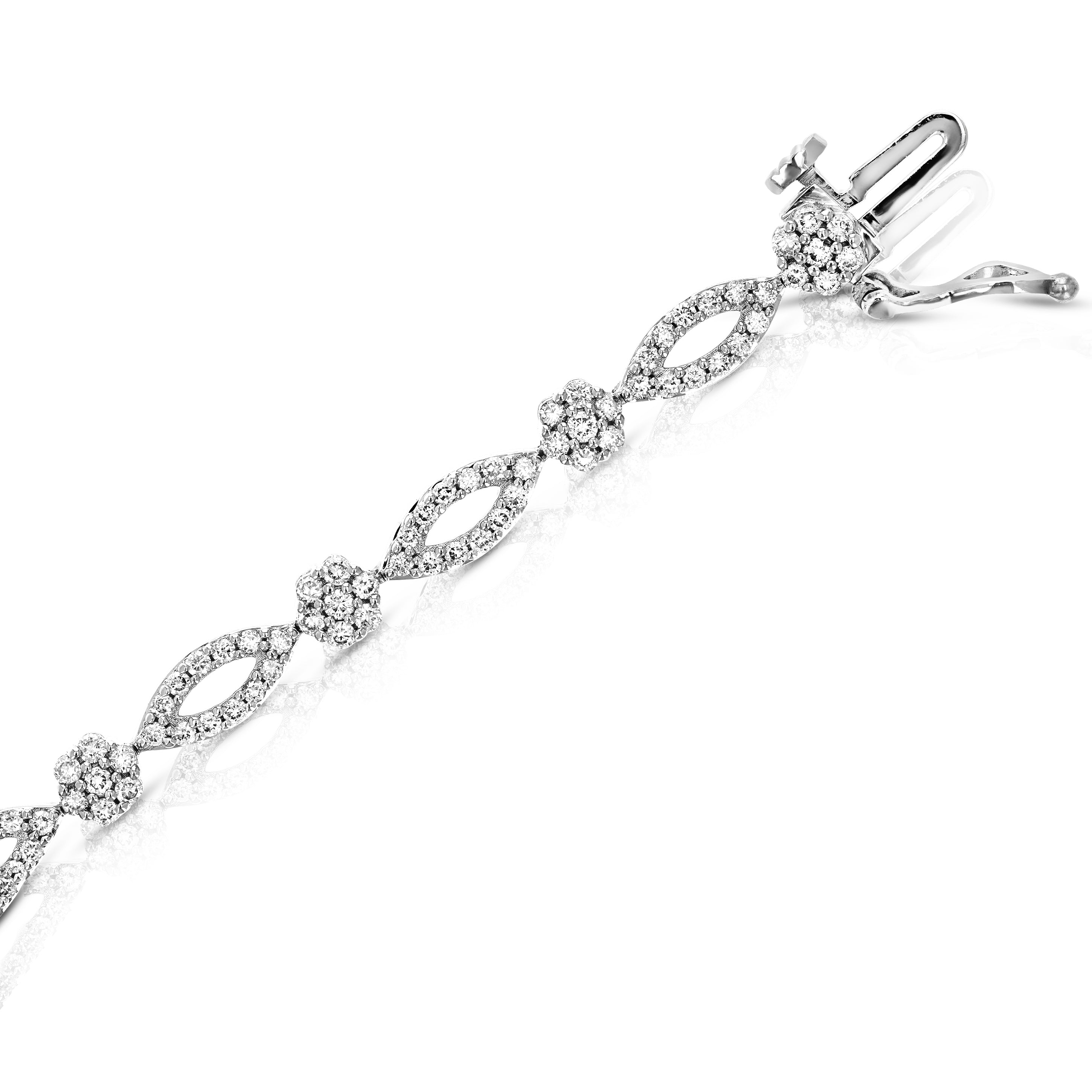 Flower Drop Bead Link Bracelet