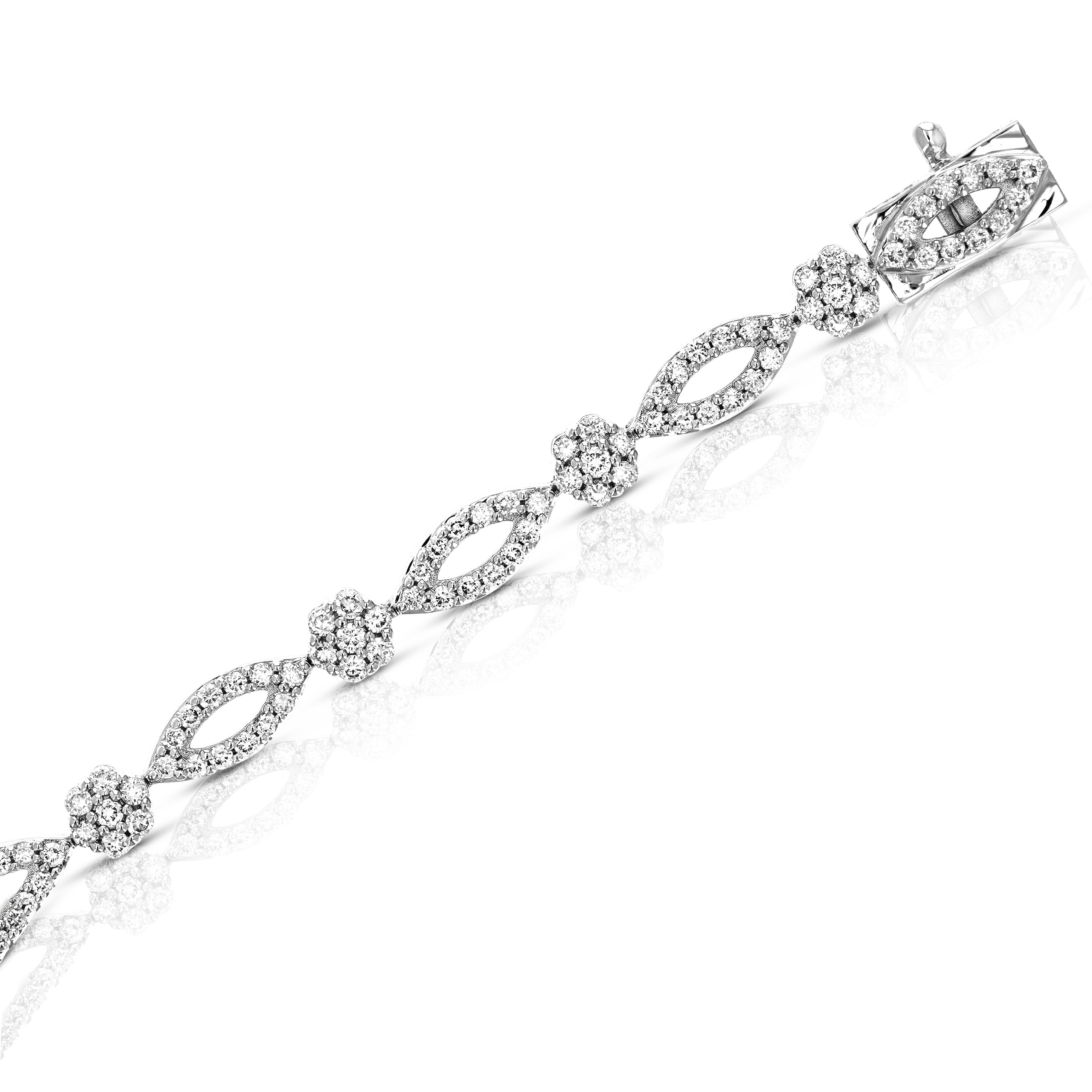 Flower Drop Bead Link Bracelet