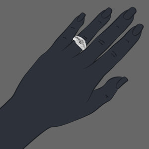 0.18 cttw Black and White Diamond Wedding Band Ring 10K White Gold Swirl Size 7