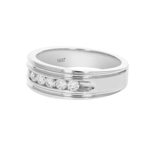 1/2 cttw SI2-I1 Certified Diamond Machine Set Wedding Band 14K Gold Size 7