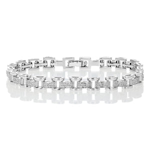 1/8 cttw Classic Diamond Bracelet in Brass with Rhodium Plating 7 Inches