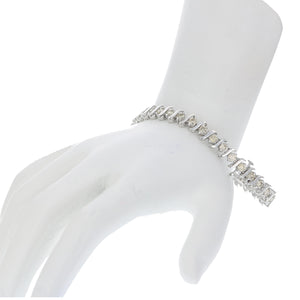 4.15 cttw 14K White Gold Champagne Diamond S-Link Bracelet