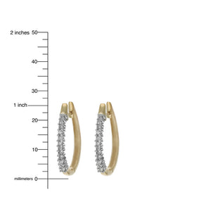 1/2 cttw Diamond Hoop Earrings 14k Yellow Gold