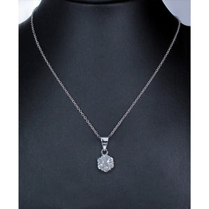 1/2 cttw Cluster Composite Diamond Pendant Necklace 14K White Gold with Chain