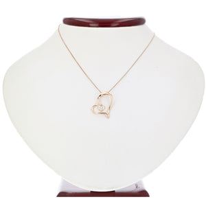 1/20 cttw Diamond Heart Pendant Necklace 14K Rose Gold with 18 Inch Chain