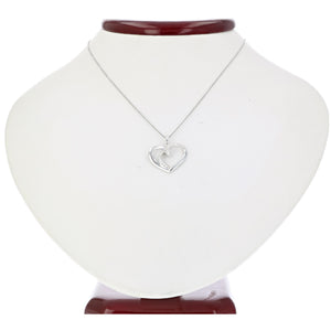 1/12 cttw Diamond Heart Pendant Necklace 14K White Gold with 18 Inch Chain