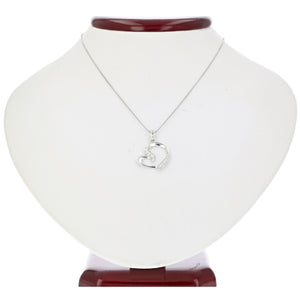 1/20 cttw Heart Shape Diamond Pendant Necklace 14K White Gold with 18 Inch Chain