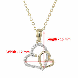 1/10 cttw Diamond Heart Pendant In 14K Yellow Gold with 18 Inch Chain