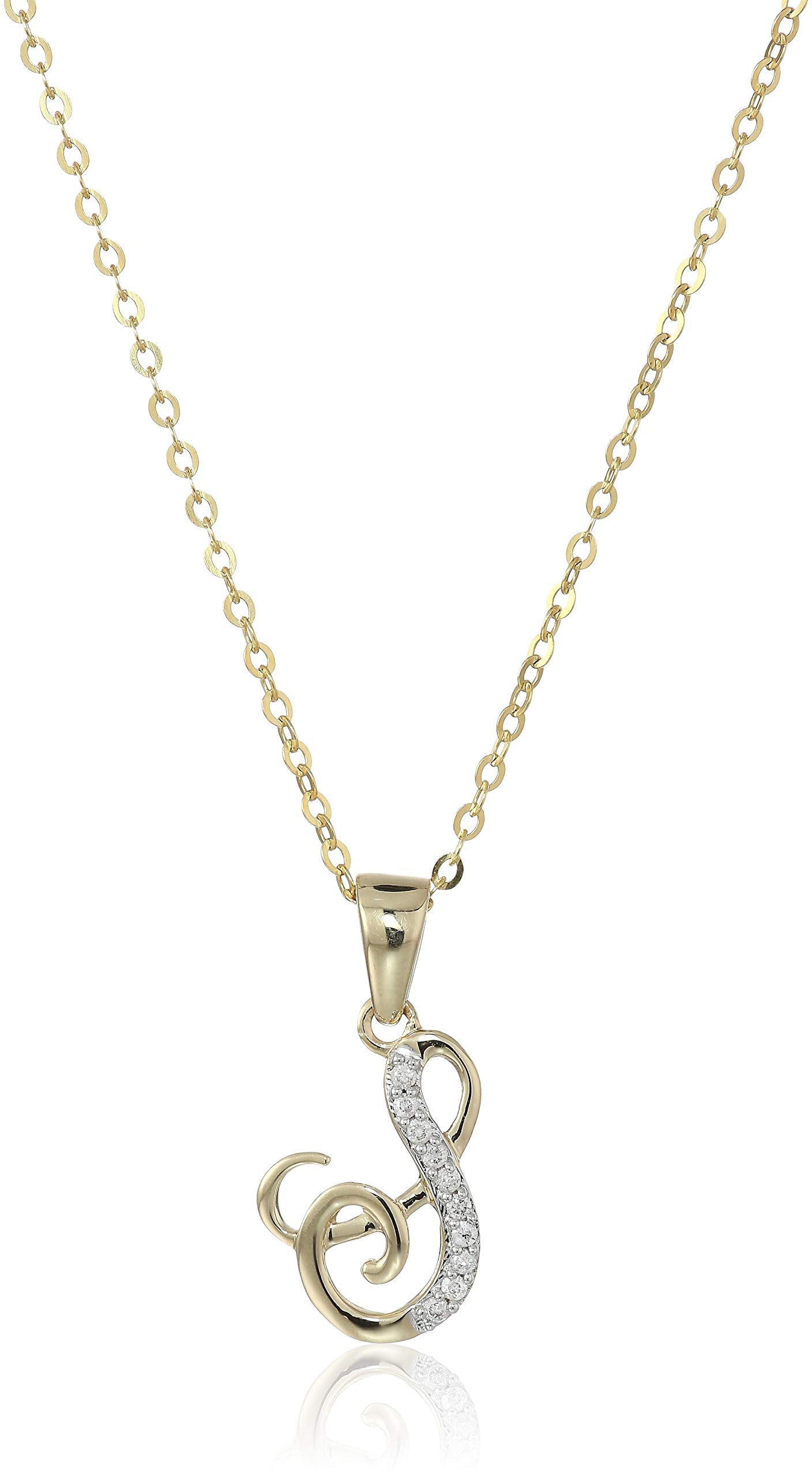 1/20 cttw Diamond Musical Pendant Necklace 14K Yellow Gold with 18 Inch Chain